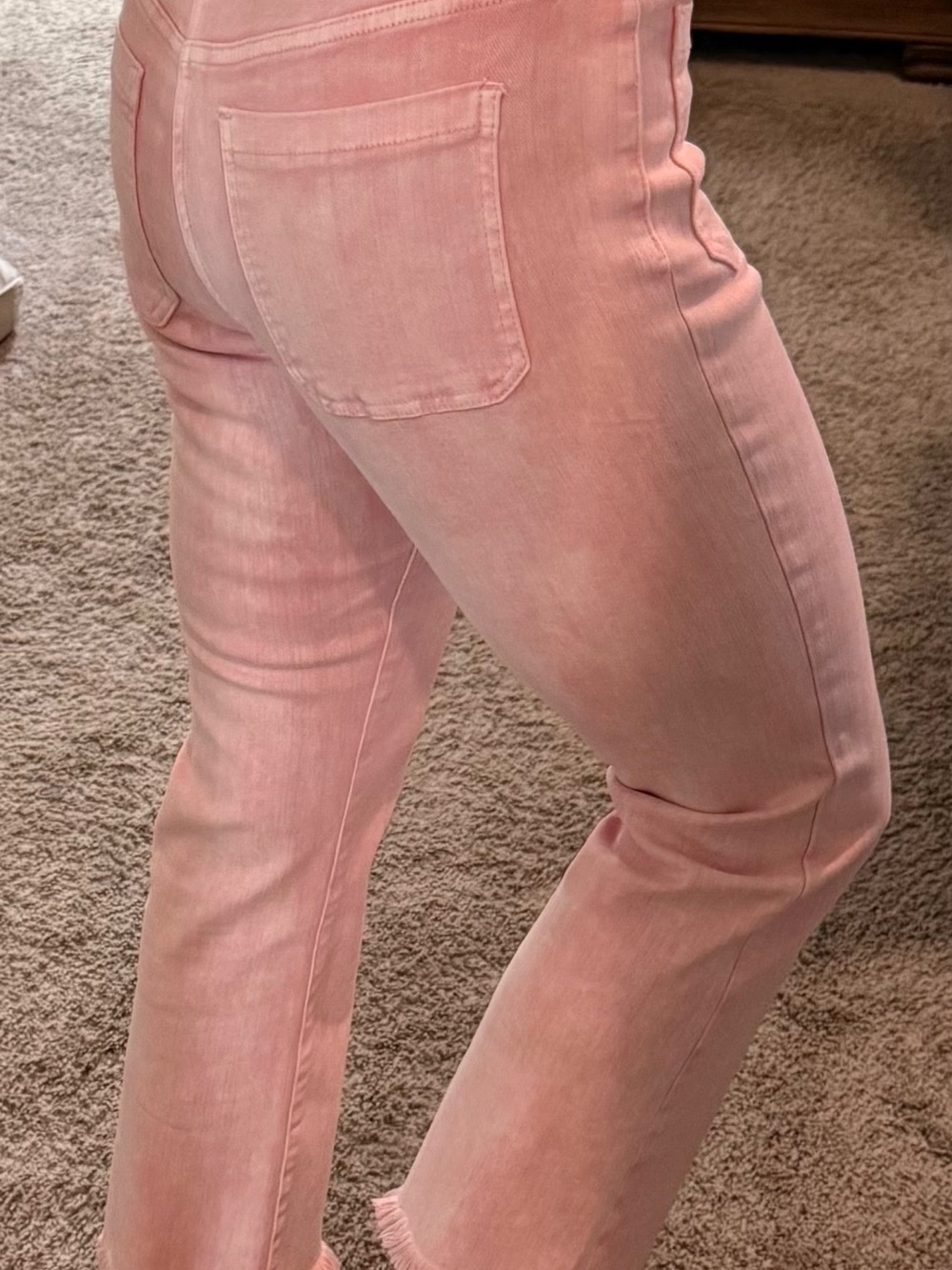 High-Rise Pink Cropped Button-Fly Jeans - Picture 2 of 6